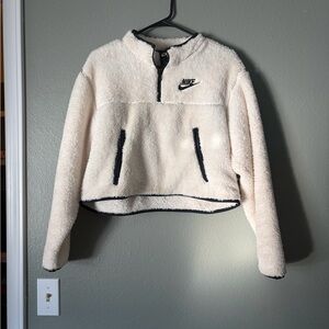 Nike Cream Fleece Jacket with Black Accents